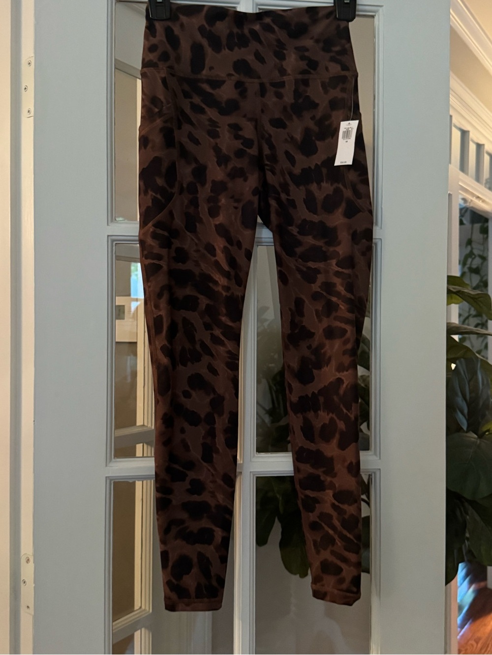 Brown Leopard Print Active Leggings